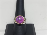 .925 Sterling Silver Purple Turquoise Ring