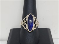 .925 Sterling Silver Lapis Lazuli Ring