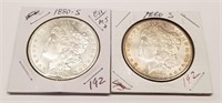 (2) 1880-S Silver Dollars BU