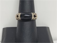 .925 Sterling Silver Onyx Ring