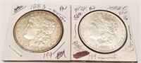 1881-O, ’83 Silver Dollars AU