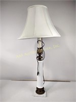 Lamp with shade and marble base