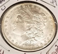 1882-O/S Silver Dollar AU
