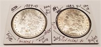 1883, ’84-O Silver Dollars BU