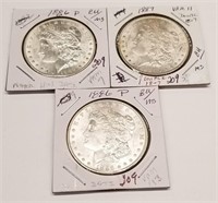 (2) 1886, ’87 Silver Dollars BU