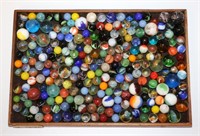 Tray of Beautiful Vintage Marbles
