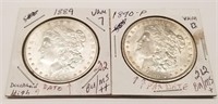 1889, ’90 Silver Dollars BU