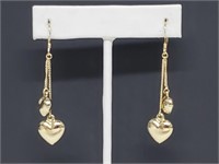 Vermeil/.925 Sterling Silver Heart Earrings