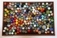 Tray of Beautiful Vintage Marbles