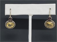 .925 Sterling Silver Multi Gemstone Earrings