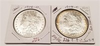 (2) 1904-O Silver Dollars BU