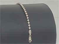 .925 Sterling Silver Beaded Bracelet