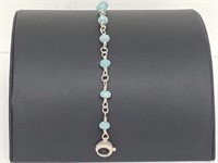.925 Sterling Silver Turquoise Bead Bracelet
