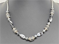 .925 Sterling Silver Beaded Necklace