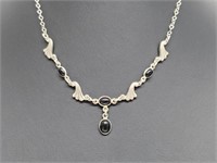 .925 Sterling Silver Onyx Necklace