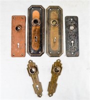 ANTIQUE SKELETON KEYHOLE BRASS DOOR HARDWARE