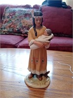 Homco Native American with baby figurine