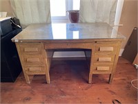 54" X 30 "Wooden Desk W/Contents