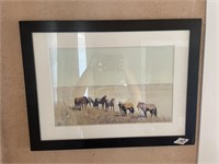 24" X 18" Framed Horse Art