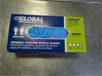 LOT, 1 BOX/1000 PCS GLOBAL BLUE NITRILE GLOVES
