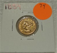 1854 $2.50 LIBERTY GOLD COIN