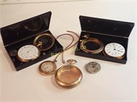 Collection of Pocket Watch Movement & Case Parts