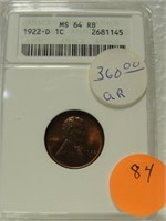 1922-D LINCOLN PENNY GRADED MS64