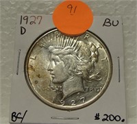 1927-D BU SILVER PEACE DOLLAR