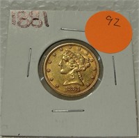 1881 5$ GOLD LIBERTY COIN