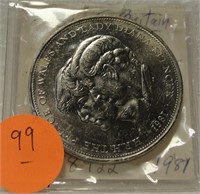 1981 GREAT BRITAIN 1 CROWN COIN