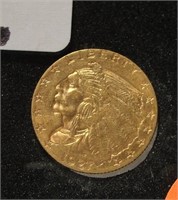 1927 INDIAN GOLD $2.50 COIN
