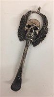 Silver? Skull Snuff Spoon Pendant