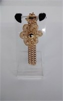 Jaeger Designer Flower Pedal Bracelet Rich Gold