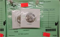 (2) 1942 Quarters