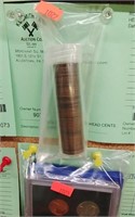ROLL of 50 US INDIAN HEAD CENTS. Assorted Dates