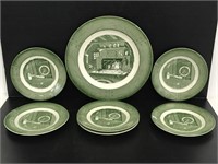 Seven vintage Colonial Homestead plates