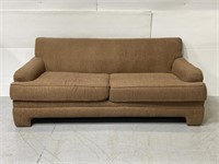 Brown tweed deep cushion sleeper sofa