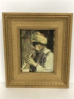"Shepard of Bethlehem" framed painted canvas