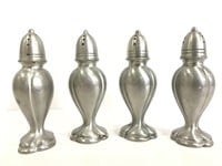 Set of four pewter shakers