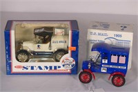 2 U.S. Mail Delivery Truck Coin Banks