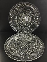Two glass platters