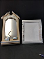 Beautiful wooden framed mirror 9" x 20" and
