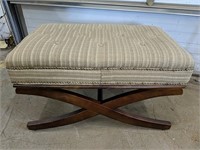 Stunning upholstered ottoman with wooden frame