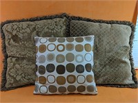 Two reversible throw cushions 20" x 20" and one
