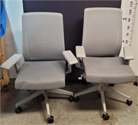 Two office desk chairs - Adjustable height and