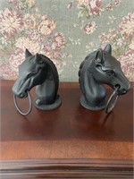 Pair of Cast Metal Horse Heads