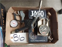 Air Compressor, tools and gauges