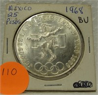 1968 BU MEXICO 25 PASO COIN
