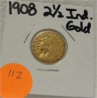 1908 $2.50 INDIAN GOLD COIN