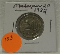 1982 MALAYSIA 20 CENT COIN